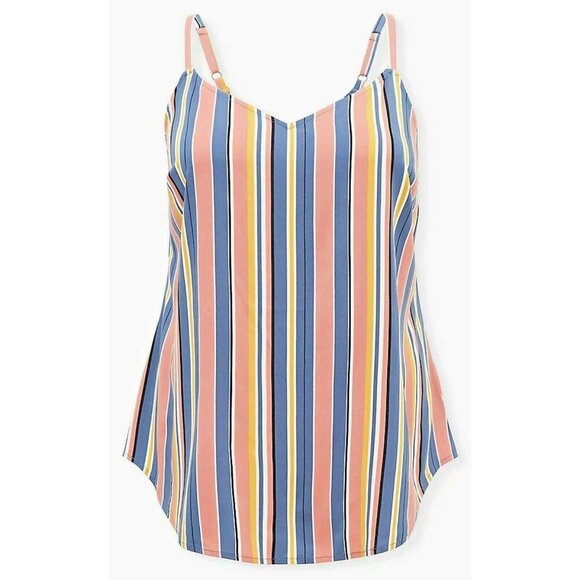 Torrid Plus Size 2 (18/20) & 4 Multicolor Stripe Stretch Rayon Cami $39.50 NWT - Picture 3 of 9